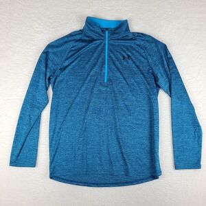 Under Armour Sweater Mens XL‎ Blue Heathered Loose Heatgear Performance Tech